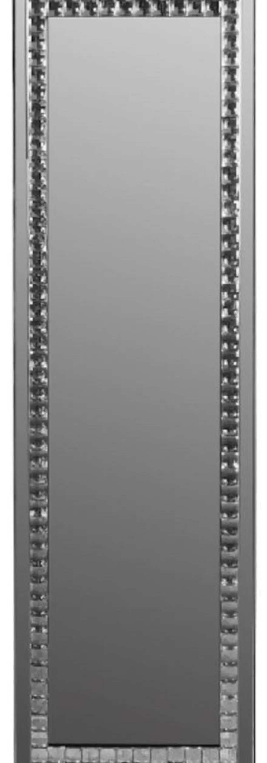 Casa Padrino Luxus Schmuckschrank mit Spiegeltür Silber / Schwarz 35 x 9 x H. 120 cm - Luxus Kollektion