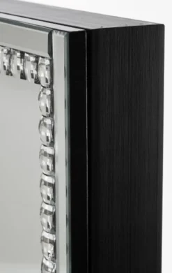 Casa Padrino Luxus Schmuckschrank mit Spiegeltür Silber / Schwarz 35 x 9 x H. 120 cm - Luxus Kollektion