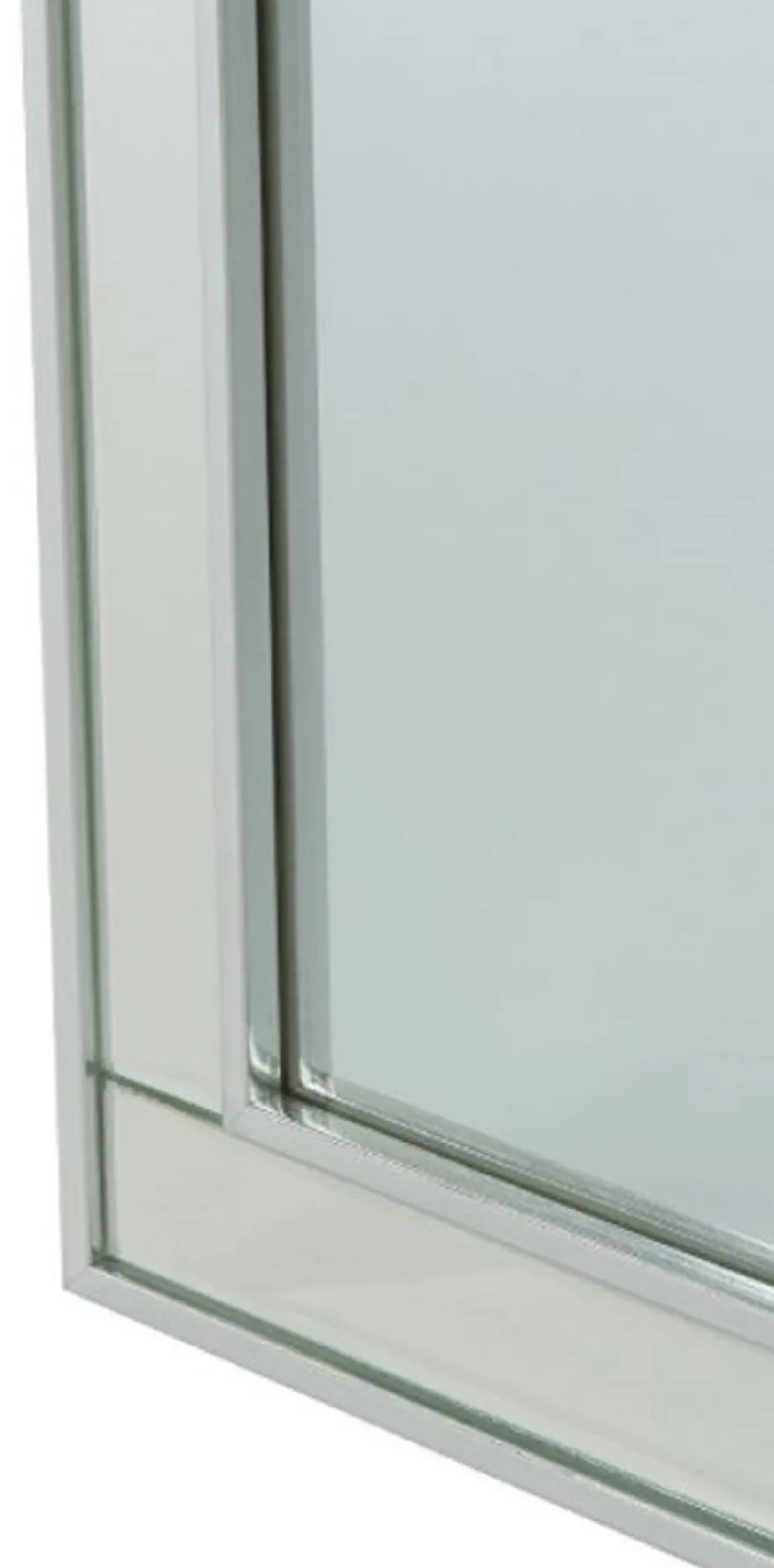 Casa Padrino Luxus Schmuckschrank Silber 40 x 9 x H. 80 cm - Spiegelschrank mit verspiegelter Schiebetür