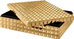Casa Padrino Luxus Schmuckschatulle / Schmuckkasten mit Deckel Gold 40 x 30 x H. 10 cm - Luxus Accessoires
