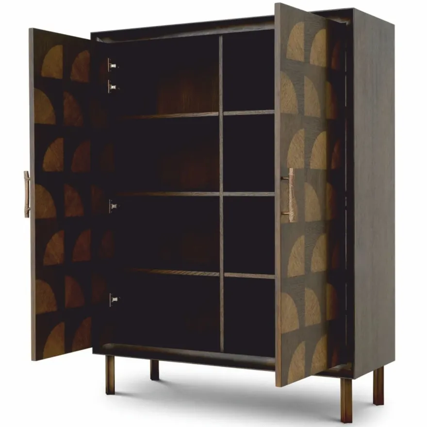 Casa Padrino Luxus Schrank mit 2 Türen Braun H. 170 cm - Luxus Möbel