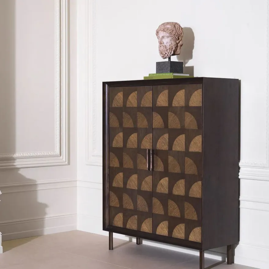 Casa Padrino Luxus Schrank mit 2 Türen Braun H. 170 cm - Luxus Möbel