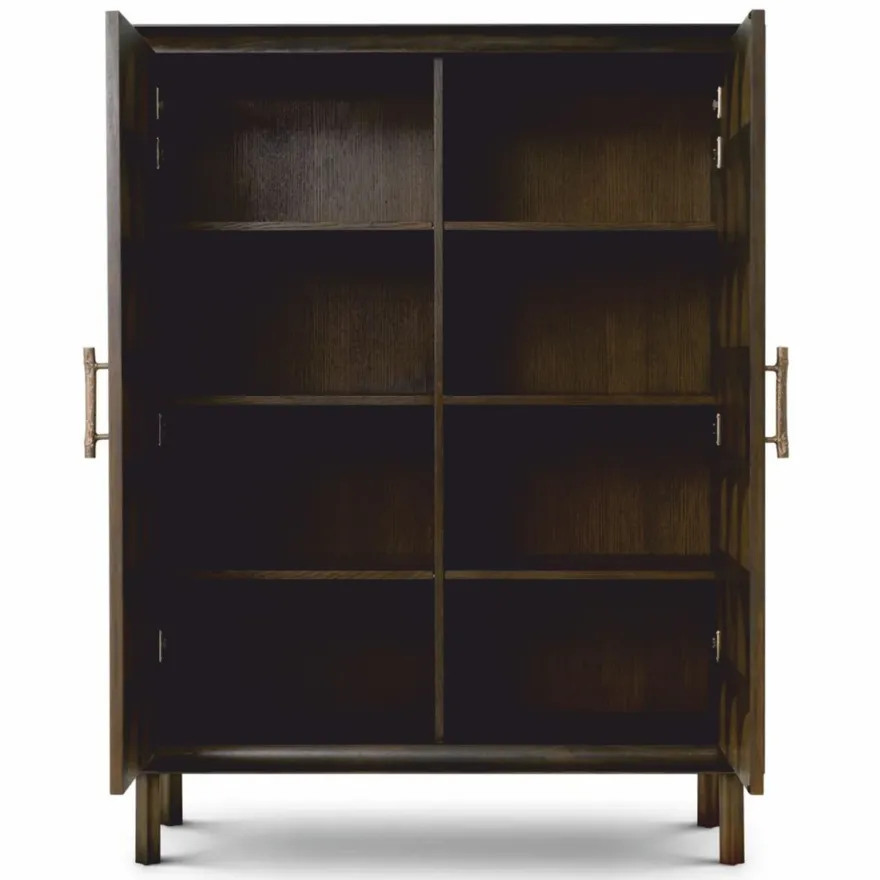 Casa Padrino Luxus Schrank mit 2 Türen Braun H. 170 cm - Luxus Möbel
