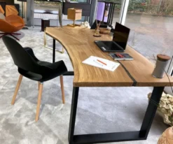 Casa Padrino Luxus Schreibtisch Naturfarben / Braun / Schwarz 140 cm