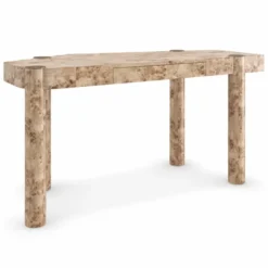 Casa Padrino Luxus Schreibtisch mit Schublade Vogelaugenahorn 155 cm - Büro Möbel