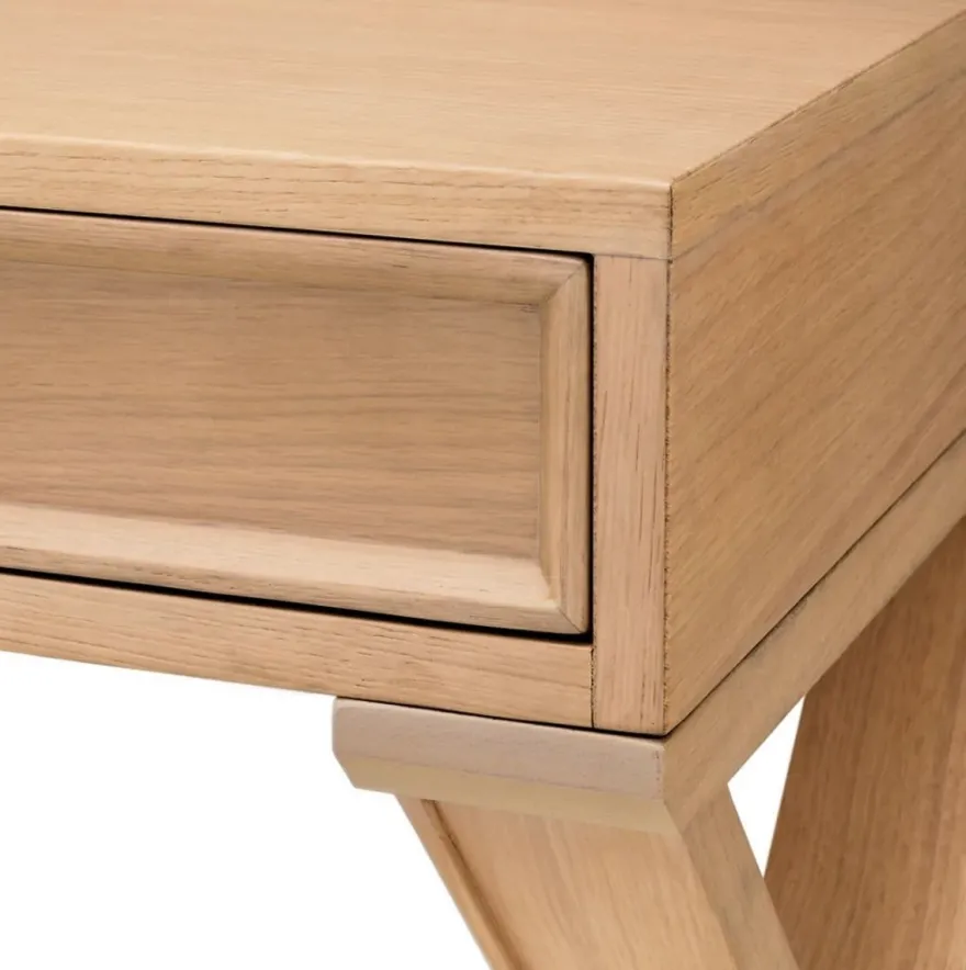 Casa Padrino Luxus Schreibtisch Naturfarben 150 x 60 x H. 76 cm - Massivholz Bürotisch mit 3 Schubladen - Computertisch - Büro Möbel - Luxus Möbel - Luxus Einrichtung - Luxus Qualität