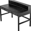 Casa Padrino Luxus Schreibtisch Schwarzgrau / Messing 130 cm