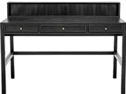Casa Padrino Luxus Schreibtisch Schwarzgrau / Messing 130 cm