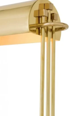 Casa Padrino Luxus Schreibtisch Leuchte aus Messing poliert, Höhe 50 cm, Länge 32 cm, Breite 14 cm