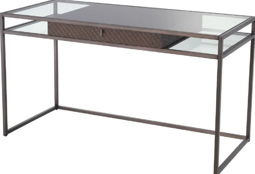 Casa Padrino Luxus Schreibtisch mit Schublade Bronze 135 x 60 x H. 75,5 cm - Luxus Qualität - Luxus Büromöbel