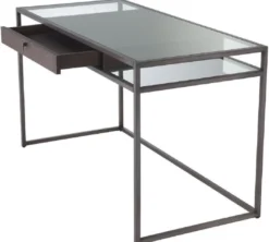 Casa Padrino Luxus Schreibtisch mit Schublade Bronze 135 x 60 x H. 75,5 cm - Luxus Qualität - Luxus Büromöbel