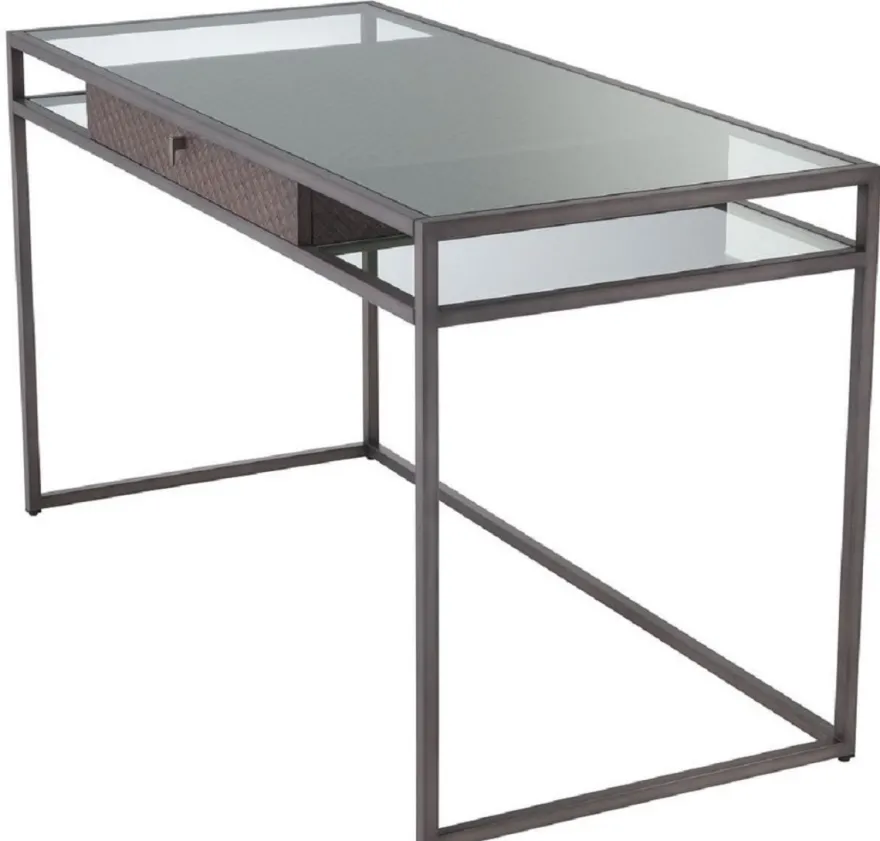 Casa Padrino Luxus Schreibtisch mit Schublade Bronze 135 x 60 x H. 75,5 cm - Luxus Qualität - Luxus Büromöbel