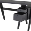 Casa Padrino Luxus Schreibtisch Schwarz 140 x 69 x H. 77 cm - Eleganter Massivholz Schreibtisch mit 2 Schubladen - Luxus Büro Möbel