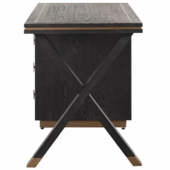 Casa Padrino Luxus Schreibtisch mit 3 Schubladen Antik Schwarz / Bronze 150 cm - Büro Möbel