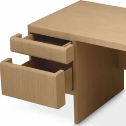 Casa Padrino Luxus Schreibtisch mit 4 Schubladen Naturfarben 180,5 cm - Büro Möbel