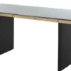 Casa Padrino Luxus Schreibtisch mit Glasplatte Messing / Schwarz 180 x 78,5 x H. 76 cm - Luxus Qualität - Büromöbel