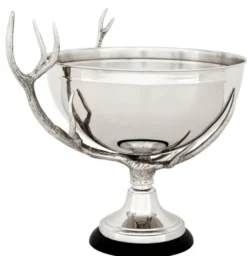 Casa Padrino Luxus Schüssel Nickel Finish - Designer Art Deco Schüssel