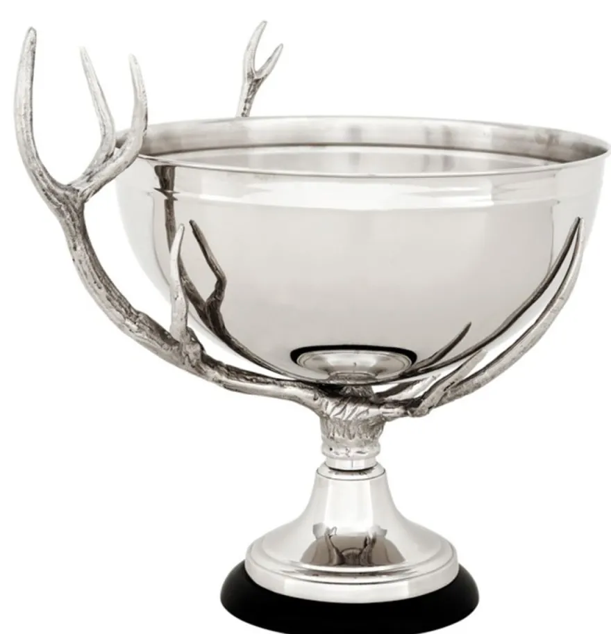 Casa Padrino Luxus Schüssel Nickel Finish - Designer Art Deco Schüssel
