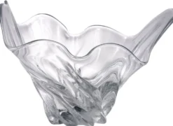 Casa Padrino Luxus Schüssel 42 x 27 x H. 25 cm - Moderne Deko Schüssel aus mundgeblasenem Glas - Deko Accessoires - Luxus Qualität