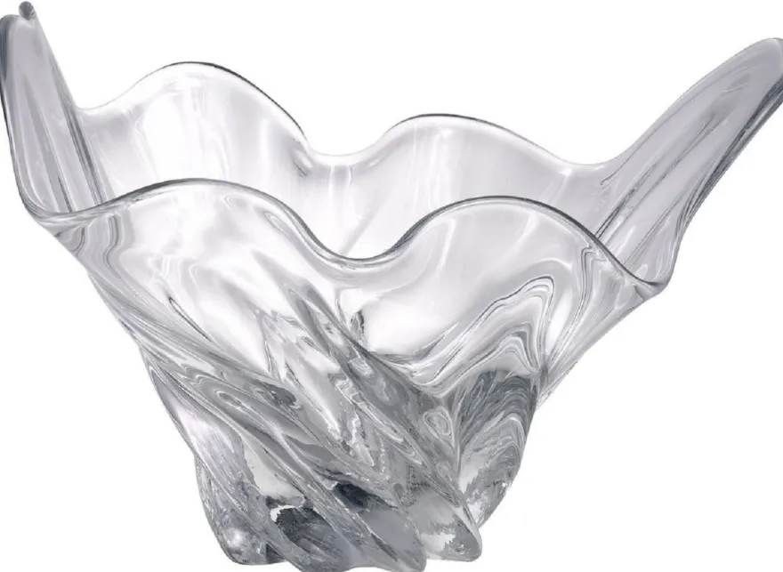 Casa Padrino Luxus Schüssel 42 x 27 x H. 25 cm - Moderne Deko Schüssel aus mundgeblasenem Glas - Deko Accessoires - Luxus Qualität