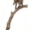 Casa Padrino Luxus Seeadler Bronzefigur Grau / Gold / Schwarz 42,6 x 21,4 x H. 81,8 cm - Dekofigur mit Marmorsockel