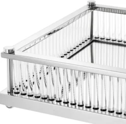 Casa Padrino Luxus Serviertablett Silber 39,5 x 28,5 x H. 9 cm - Gastronomie Accessoires
