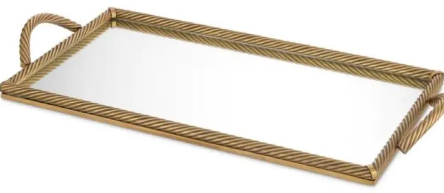 Casa Padrino Luxus Serviertablett Vintage Messing 81 cm