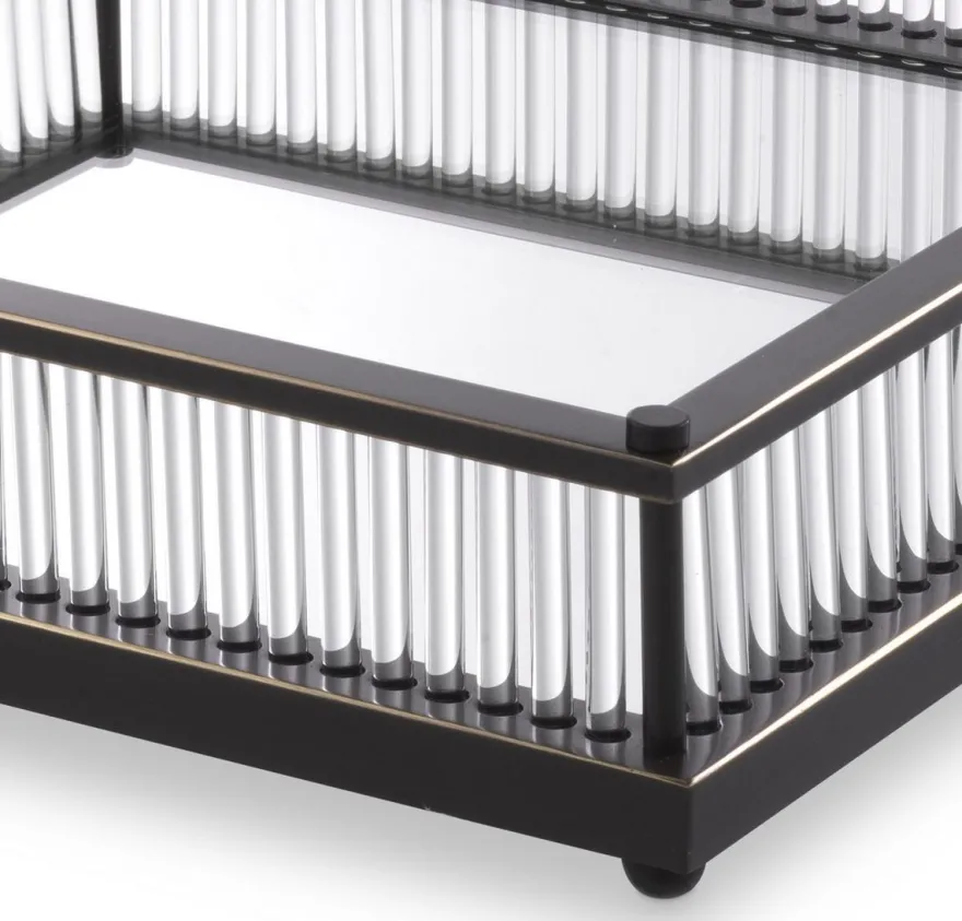 Casa Padrino Luxus Serviertablett Bronzefarben 39,5 x 39,5 x H. 9 cm - Verspiegeltes Edelstahl Tablett - Luxus Gastronomie Accessoires