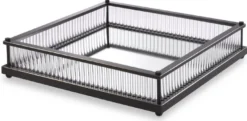 Casa Padrino Luxus Serviertablett Bronzefarben 39,5 x 39,5 x H. 9 cm - Verspiegeltes Edelstahl Tablett - Luxus Gastronomie Accessoires