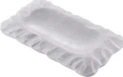 Casa Padrino Luxus Serviertablett Weiß 31 x 18 x H. 2,5 cm - Rechteckiges Marmor Tablett - Luxus Hotel & Restaurant Accessoires