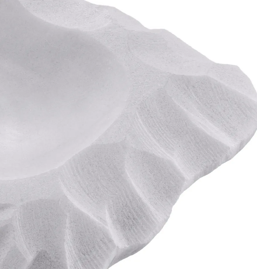 Casa Padrino Luxus Serviertablett Weiß 31 x 18 x H. 2,5 cm - Rechteckiges Marmor Tablett - Luxus Hotel & Restaurant Accessoires