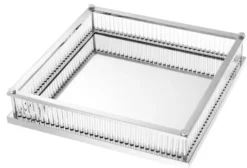 Casa Padrino Luxus Serviertablett Silber 39,5 x 39,5 x H. 9 cm - Gastronomie Accessoires