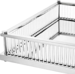 Casa Padrino Luxus Serviertablett Silber 39,5 x 39,5 x H. 9 cm - Gastronomie Accessoires
