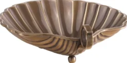 Casa Padrino Luxus Serviertablett Vintage Messing 22,5 x 19,5 x H. 5,5 cm - Messing Tablett in Muschelform - Hotel & Restaurant Accessoires - Luxus Qualität