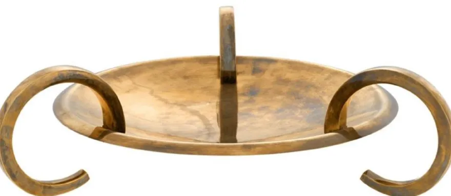 Casa Padrino Luxus Servierteller / Servierschale Vintage Messingfarben Ø 56 x H. 14,5 cm - Hotel & Restaurant Accessoires