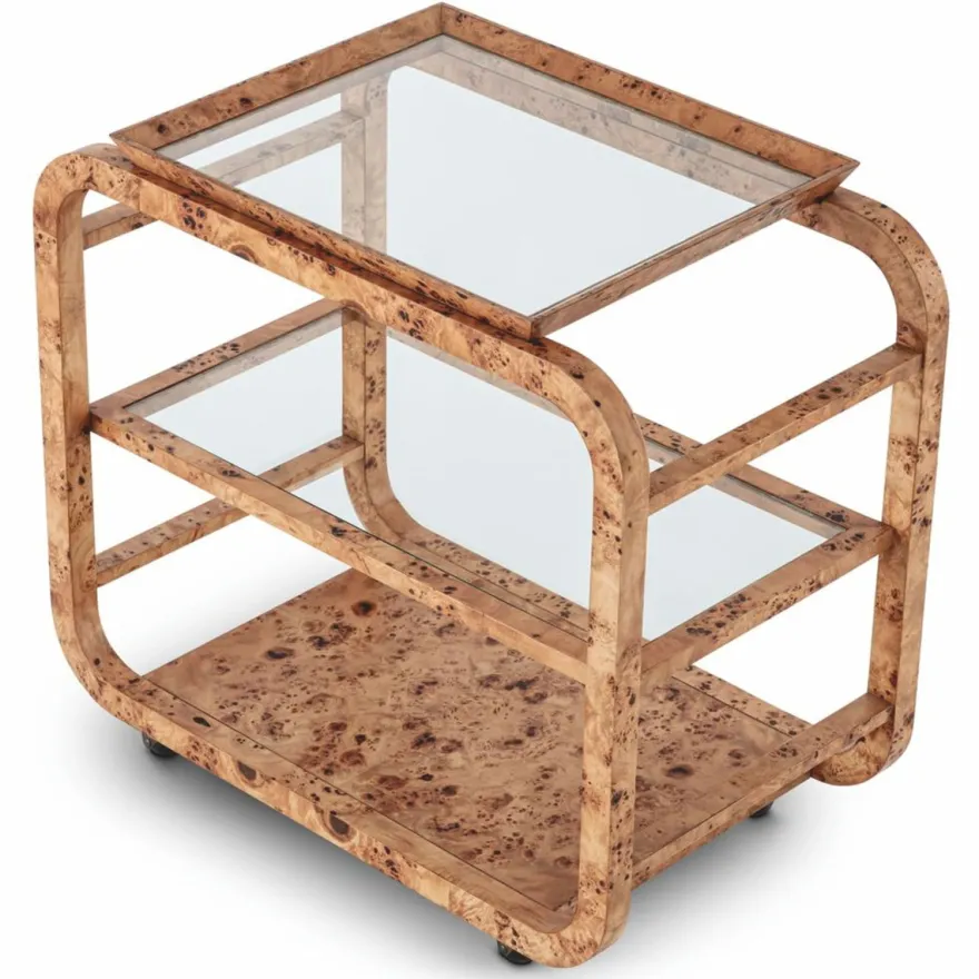 Casa Padrino Luxus Servierwagen Hellbraun 80 x 48 x H. 75 cm - Gastronomie Accessoires - Hotel Accessoires - Luxus Accessoires