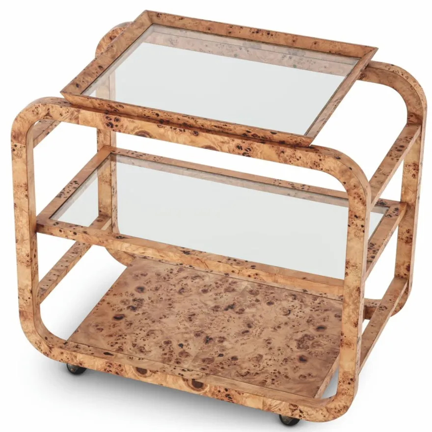 Casa Padrino Luxus Servierwagen Hellbraun 80 x 48 x H. 75 cm - Gastronomie Accessoires - Hotel Accessoires - Luxus Accessoires