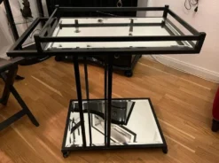 Casa Padrino Luxus Servierwagen Schwarz 78 x 46 x H. 79 cm - Hotel Restaurant Gastronomie Trolley - Luxus Hotel Restaurant Gastronomie Accessoires - Luxus Möbel