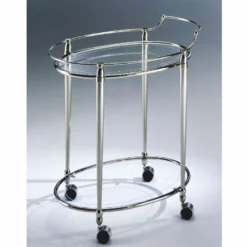 Casa Padrino Luxus Servierwagen Silber 70 x 47 x H. 74 cm - Made in Italy