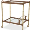 Casa Padrino Luxus Servierwagen Vintage Messingfarben / Braun 74 x 44,5 x H. 84 cm - Hotel Restaurant Gastronomie Trolley - Luxus Accessoires