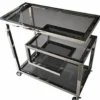 Casa Padrino Luxus Servierwagen Silber / Schwarz 83 x 42 x H. 78 cm - Hotel Restaurant Gastronomie Trolley