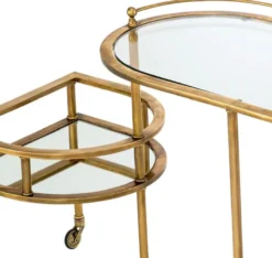 Casa Padrino Luxus Servierwagen Vintage Messing 105 x 50 x H. 82 cm - Hotel Restaurant Gastronomie Trolley - Luxus Hotel Restaurant Gastronomie Accessoires - Luxus Möbel