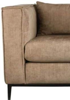 Casa Padrino Luxus Sessel Beige / Schwarz 90 x 75 x H. 66 cm - Hotel Möbel