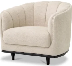 Casa Padrino Luxus Sessel Beige / Schwarz 87 x 86 x H. 74,5 cm - Wohnzimmer Sessel - Hotel Sessel - Wohnzimmer Möbel - Hotel Möbel - Luxus Möbel - Wohnzimmer Einrichtung - Luxus Einrichtung