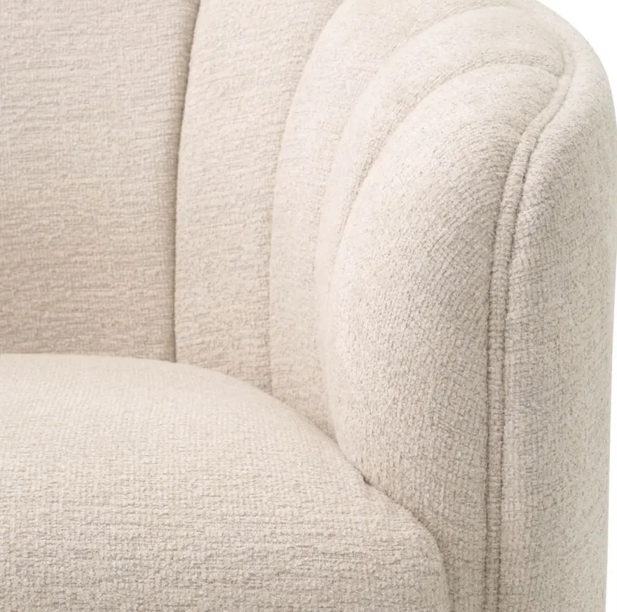 Casa Padrino Luxus Sessel Beige / Schwarz 87 x 86 x H. 74,5 cm - Wohnzimmer Sessel - Hotel Sessel - Wohnzimmer Möbel - Hotel Möbel - Luxus Möbel - Wohnzimmer Einrichtung - Luxus Einrichtung