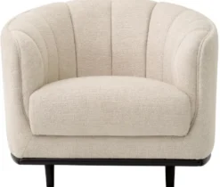 Casa Padrino Luxus Sessel Beige / Schwarz 87 x 86 x H. 74,5 cm - Wohnzimmer Sessel - Hotel Sessel - Wohnzimmer Möbel - Hotel Möbel - Luxus Möbel - Wohnzimmer Einrichtung - Luxus Einrichtung