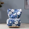 Casa Padrino Luxus Sessel Blau / Mehrfarbig / Gold - Moderner Wohnzimmer Sessel mit Blumenmuster - Moderne Wohnzimmer Möbel - Luxus Kollektion