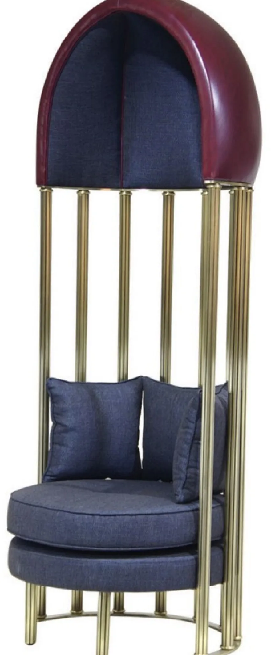 Casa Padrino Luxus Sessel Blau / Bordeauxrot / Gold 83 x 78 x H. 215 cm - Wohnzimmer Sessel - Hotel Sessel - Wohnzimmer Möbel - Hotel Möbel - Luxus Möbel - Luxus Einrichtung