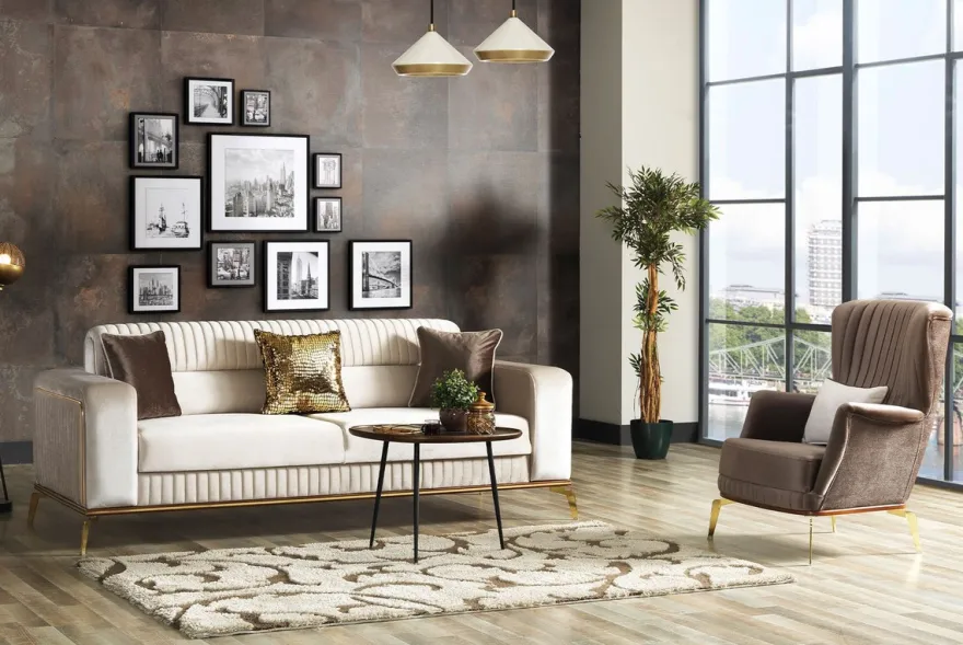 Casa Padrino Luxus Sessel Braun / Gold 70 x 75 x H. 80 cm - Wohnzimmer Sessel - Hotel Sessel - Wohnzimmer Möbel - Hotel Möbel - Luxus Möbel - Luxus Einrichtung