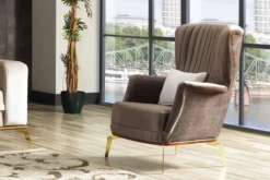Casa Padrino Luxus Sessel Braun / Gold 70 x 75 x H. 80 cm - Wohnzimmer Sessel - Hotel Sessel - Wohnzimmer Möbel - Hotel Möbel - Luxus Möbel - Luxus Einrichtung
